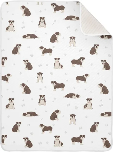 Vista 18 de Manta para envolver al bebé con diseño de carlino, cachorro, cachorro, manta de recepción de bebé, muselina de algodón suave, transpirable