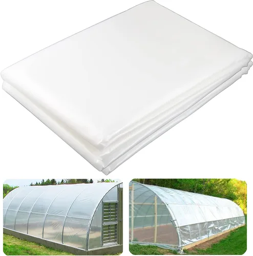 Vista 8 de Yowlieu Lámina de plástico transparente para invernaderos de 6 mil, película de polietileno resistente a los rayos UV de 6.5' x 9.8' cubierta