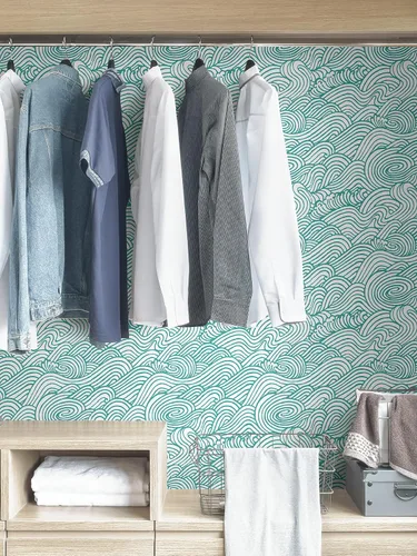 Vista 6 de NuWallpaper NUS4164 Saybrook - Papel tapiz para despegar y pegar, color verde azulado