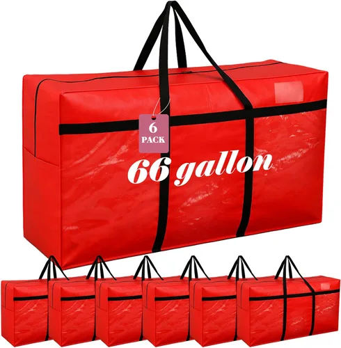 Vista 45 de 4 Piezas Bolsas de Mudanza Grandes con Cremallera y Asas Bolsas de Lona Tipo Duffle Plegables de Almacenamiento Extra Resistentes Extra Grandes