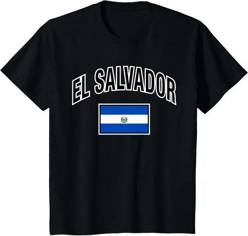 Vista 32 de Camiseta salvadoreña Orgullosa Bandera de El Salvador, Negro
