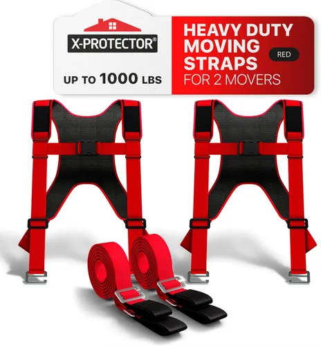 Vista 9 de X-Protector - Correas para mudanza, 2 pares, correas de elevación para 2 personas, correas para mover muebles de forma fácil y segura, perfectas