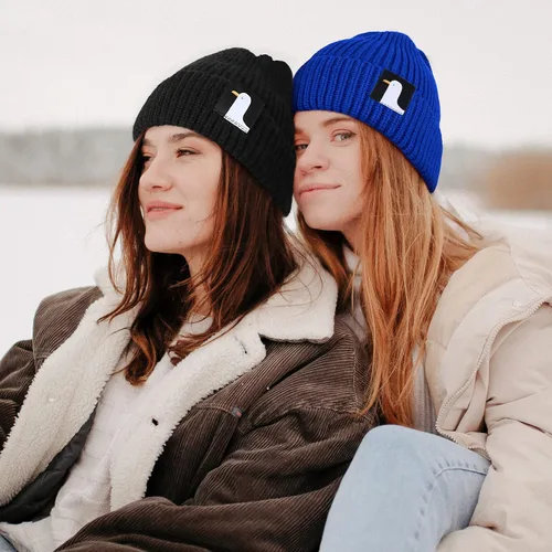 Vista 4 de Beanie Hats for Men Women Winter Warm Knit Cuffed Beanies with Duck Design for Cold Weather
