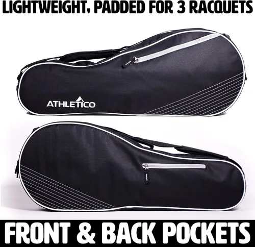 Vista 2 de Athletico - Bolsa de tenis y raqueta de raquetbol - Bolsas de tenis para mujeres y hombres para sostener raquetas de tenis, raquetas de raquetbol