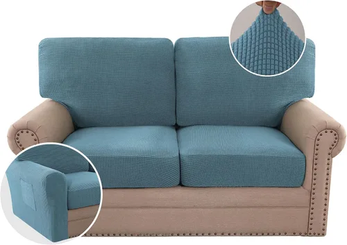 Vista 41 de H.VERSAILTEX Fundas elásticas para sillas de varias piezas, fundas para cojines ajustables para asiento y respaldo