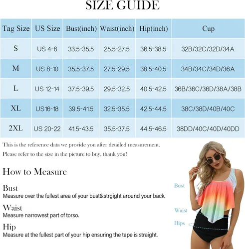 Vista 2 de Jodimitty Trajes de baño para mujer, tankini para traje de baño de cintura alta dividida