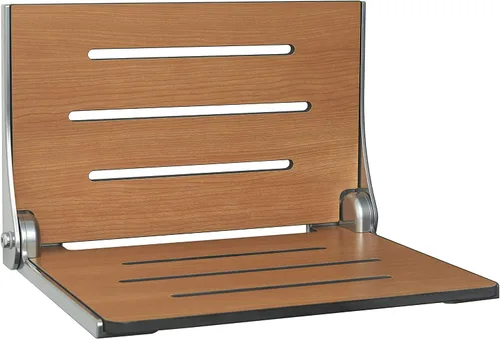 Vista 18 de Seachrome Lift-Assist Silhouette - Ducha plegable con respaldo alto, asiento de almendra con marco de bronce