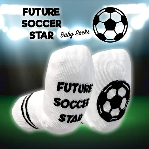Vista 4 de Set de regalo de calcetines para bebé, regalo para recién nacido para niño o niña, 4 pares de lindos calcetines de estrellas deportivas en caja
