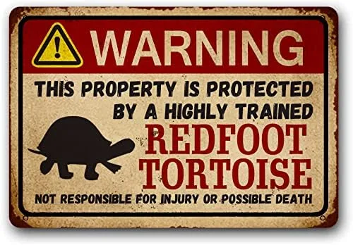 Vista 10 de Eveokoki Letrero de TORTOISE, divertido letrero de advertencia de metal, regalo para mascotas, mascota exótica, letrero de lata para mascotas S-8