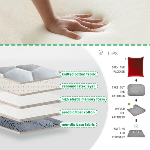 Vista 3 de Cubierta de espuma viscoelástica para mesa de masaje con orificio para respirar, cuadrada, redonda, trapezoidal, para cama de spa, almohadilla 2.4 in