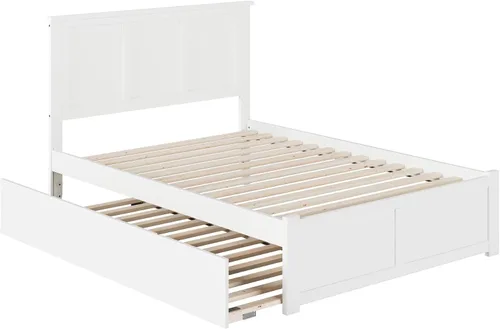 Vista 5 de AFI Madison Cama de plataforma con estribo y cajón deslizable Blanco