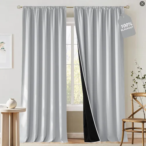Vista 51 de NICETOWN Biscotti - Cortinas de cocina beige de 36 pulgadas de largo, bolsillo para barra, 100% opacas, casuales y relajantes, tratamientos