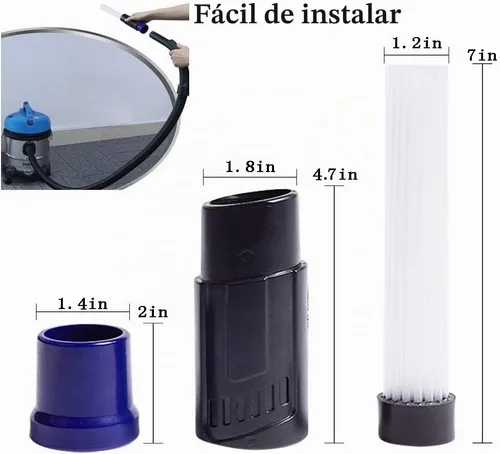 Vista 4 de Juego de 9 accesorios de vacío de 1-1/4 pulgadas y 1-3/8 pulgadas
