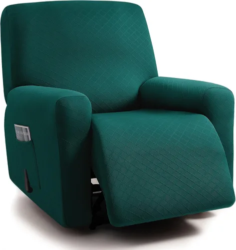 Vista 11 de ULTICOR Fundas para sofá reclinable de 8 piezas con diseño de jacquard cuadrado, fundas elásticas para sofá reclinable de 3 cojines, gruesas, suaves