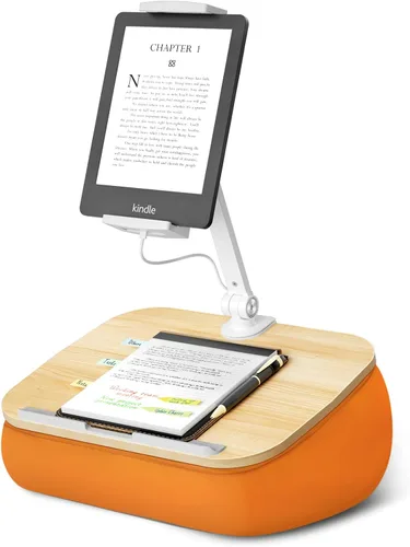 Vista 10 de ERGONOV Almohada de frijoles para regazo acogedora Kindle con soporte ajustable para brazo, soporte de tableta de 360°, se adapta a Kindle