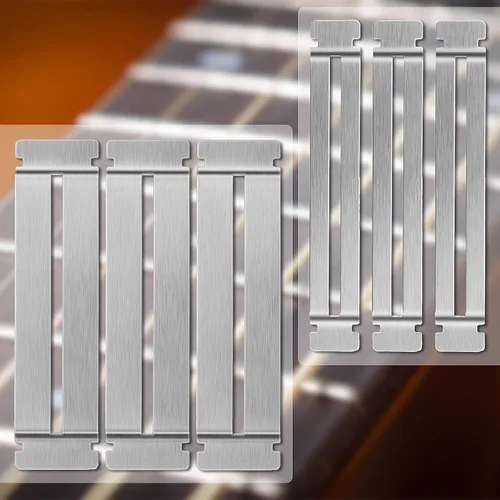 Vista 6 de Boao 3 juegos de protector de traste de guitarra, guardias de diapasón, protector de diapasón de acero inoxidable, protector de traste de guitarra