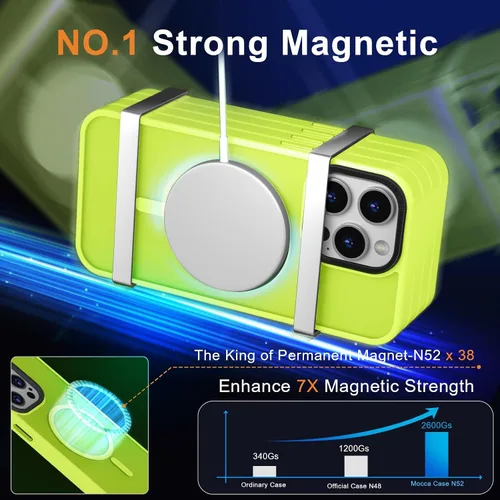 Vista 44 de MOCCA - Funda magnética resistente para iPhone XR de 6.1 pulgadas, compatible con MagSafe, funda con protección contra caídas de grado militar