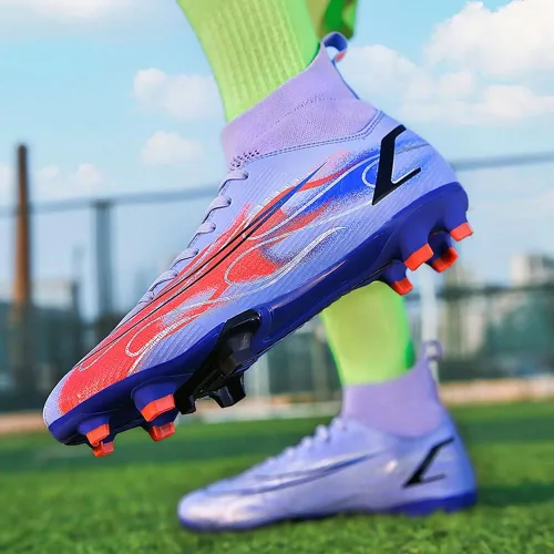 Vista 6 de ESXGED Botas de fútbol de alta calidad para mujer, zapatos de fútbol para hombre, zapatos de tacos cómodos para jóvenes, zapatos deportivos