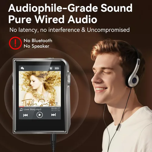Vista 3 de RUIZU Reproductor MP3 HiFi de 64 GB sin pérdidas, reproductor de audio digital de alta resolución DAC DSD DAC, reproductor de música portátil