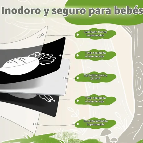 Vista 2 de Tarjetas flash de estimulación visual para bebés 0-3 Months