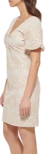 Vista 2 de GUESS Vestido tubo corto con ojales y manga abombada para mujer
