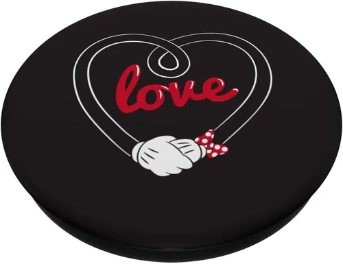 Vista 2 de Disney Mickey and Minnie Mouse Love Holding Hands - PopSockets Grip and Stand for Phones and Tablets, Negro