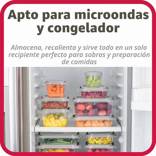 Vista 3 de GoodCook EveryWare Juego de 30 recipientes de plástico sin bisfenol A para almacenamiento de alimentos con tapas, 60 piezas en total