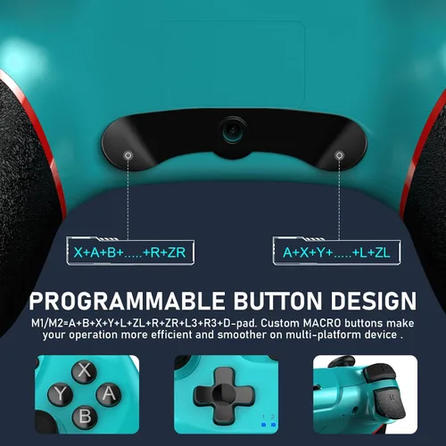 Vista 3 de Controller for Switch, Wireless Pro Controller for Switch 2SwitchSwitch LiteSwitch OLED, Remote Gamepad with Joystick, Adjustable Turbo Vibration