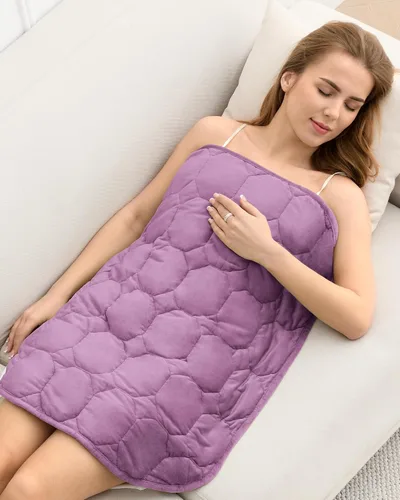 Vista 12 de Cottonblue Manta con peso de 7 libras, 29 x 24 pulgadas, acogedora manta con peso de terciopelo de cristal de lujo para adultos, manta pequeña