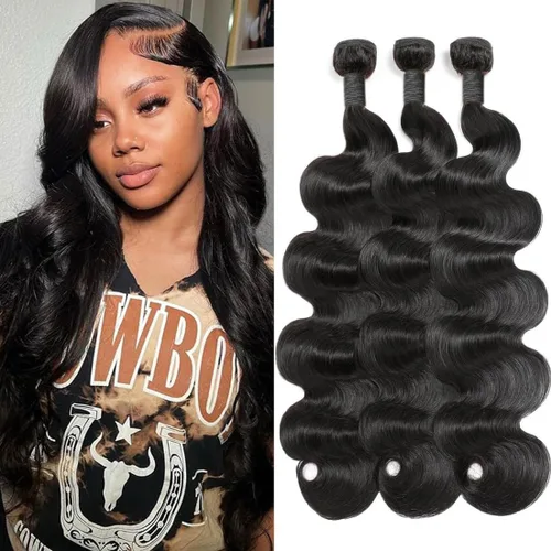 Vista 7 de Manojos de cabello humano ondulado de 20 pulgadas, 12A, 100% sin procesar, cabello virgen brasileño, ondulado, extensiones de cabello humano