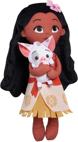 Vista 3 de Disney Princess Just Play - Muñeca de peluche de 14 pulgadas de Lil' Friends de Moana & Pua, juguetes para niños de 3 años en adelante