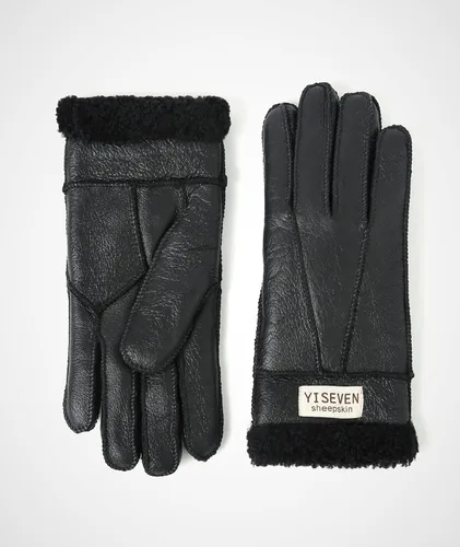 Vista 7 de YISEVEN Guantes de piel de oveja de invierno para mujer, puños de lana
