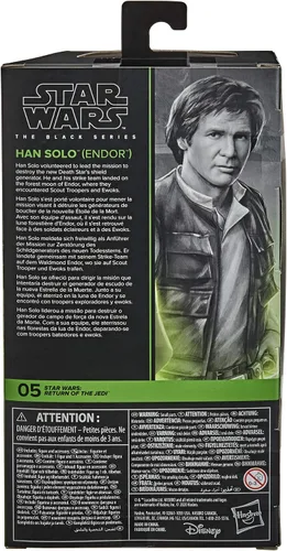Vista 3 de Star Wars The Black Series Han Solo (Endor) - Figura de acción coleccionable de 6 pulgadas de la película “Return of The Jedi”, para niños de 4 años