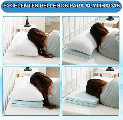 Vista 5 de Beeveer 1 almohada delgada de espuma viscoelástica plana, azul