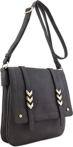Vista 3 de ALYSSA Bolsa cruzada con doble compartimento y solapa grande