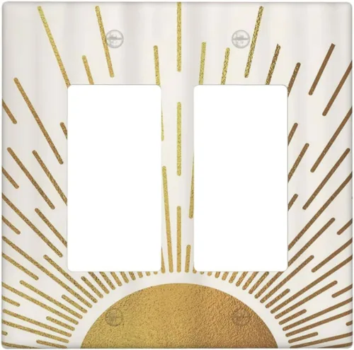 Vista 61 de Cubiertas de Interruptor de Luz de 1 Gang con Estrella de Mar y Concha Marina en Tablero de Madera, Placas de Pared Sin Dispositivo, Placa Frontal