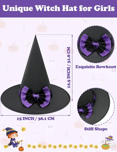 Vista 5 de Sarfel Disfraz de bruja para niñas, disfraz de bruja para niñas, disfraz de Halloween para niñas, disfraz de bruja para niñas