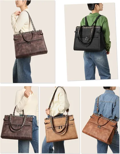 Vista 2 de FADEON Bolsos tipo bandolera y bolso para portátil para mujer Colección Marrón
