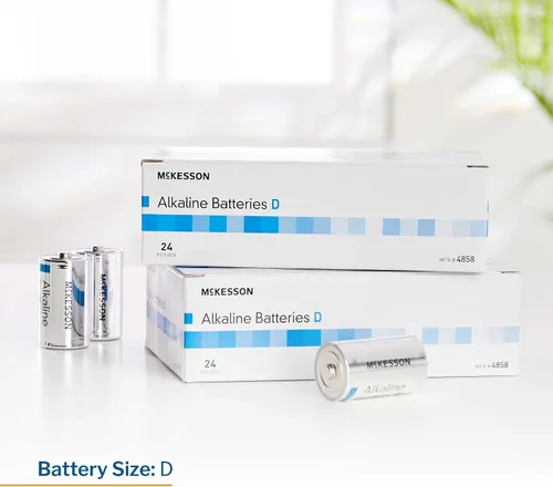 Vista 3 de McKesson Baterías alcalinas, D - Ideal para dispositivos médicos, desechables, 1.5V, 24 unidades, 1 paquete