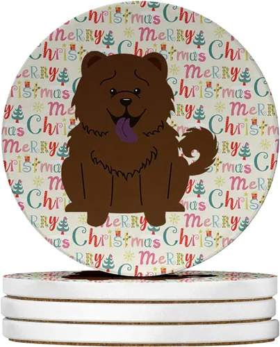 Vista 19 de Abyssinian Sand Terrier Merry Christmas - Posavasos grandes de piedra arenisca (4 unidades)