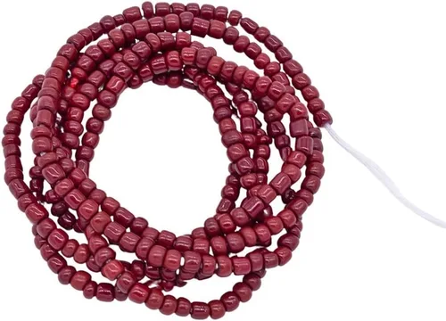 Vista 4 de Cuentas de cintura africanas para mujer, cuentas de cintura Cuentas de semillas grandes Afrocéntricas Cloth & Cord