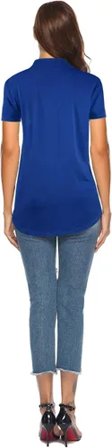 Vista 5 de CEASIKERY - Blusa tipo túnica con manga de 34, cuello en V y diseño holgado para mujer