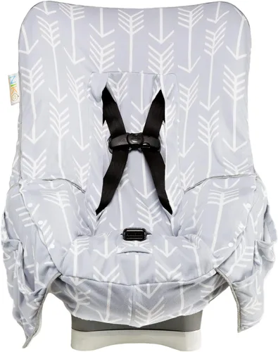 Vista 9 de Niko Easy Wash - Funda y forro para asiento de automóvil para niños, diseño Chevron Minky azul, ideal para clima invernal, ajuste universal, probado