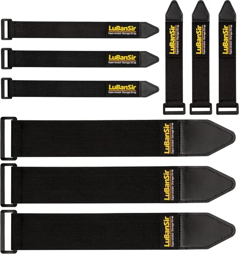 Vista 11 de LuBanSir Correas de cincha, 1 x 6 pulgadas (paquete de 10) correa elástica de sujeción de gancho y bucle para cable de extensión, cable, envoltura