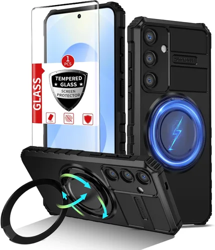 Vista 18 de Funda magnética para Samsung Galaxy Note 20 Ultra compatible con carga inalámbrica MagSafe, con 1 protector de pantalla, anillo de soporte integrado