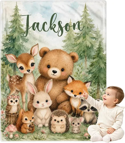 Vista 29 de Manta de bebé personalizada para niñas y niños, manta de bebé personalizada con nombre, mantas personalizadas con nombre para niños, manta de Linda