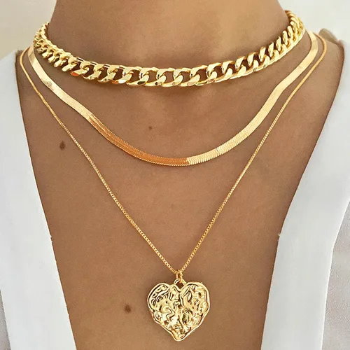 Vista 2 de VKME Juego de 45 piezas de joyería dorada para mujeres y niñas, aretes colgantes delicados, elegantes anillos de nudillos, pulseras y collares
