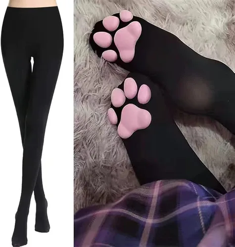 Vista 2 de Calcetines de patas de animales, loco diseño en 3D de patas de gatos, perros y tigres. Divertido regalo navideño para mujer u hombre adultos