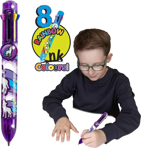 Vista 14 de Bolígrafo mariposa de Deluxebase. Bolígrafo retráctil multicolor 8 en 1 con diseño de animales lindos. Bolígrafo de escritura de tinta suave