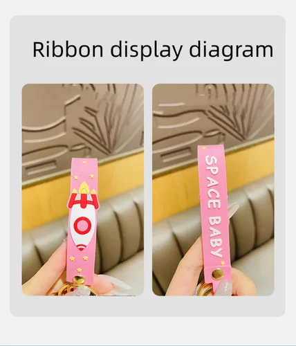 Vista 6 de FANBODTA Lindos accesorios Kawaii de dibujos animados astronauta panda llavero adorable llavero llavero llavero bolso colgante de coche